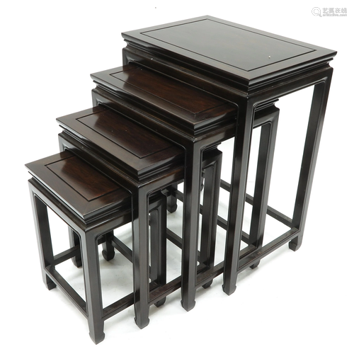 A Set of 4 Chinese Nesting Tables