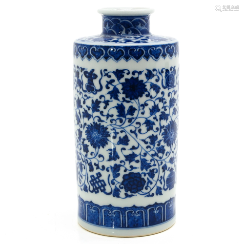 A Small Blue and White Vase