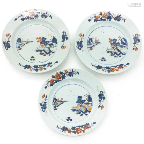 A Series of 3 Polychrome Decor Plates