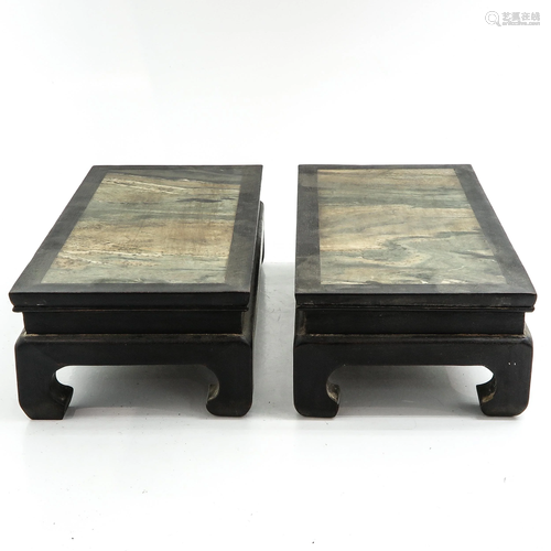 A Pair of Chinese Marble Bases