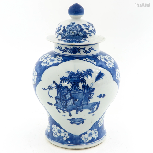 A Blue and White Jar with Cover