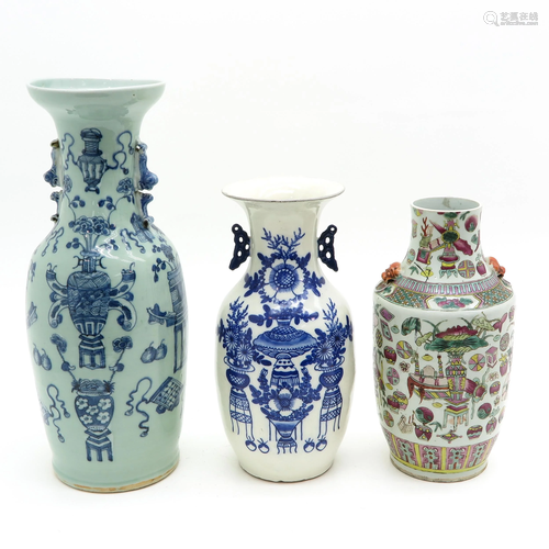 A Collection of 3 Vases