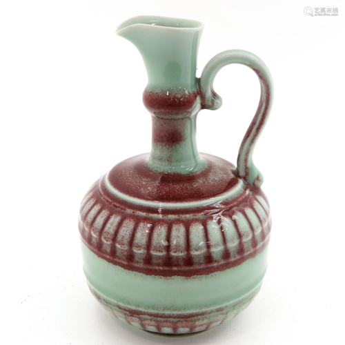 A Celadon and Sang de Boeuf Pitcher