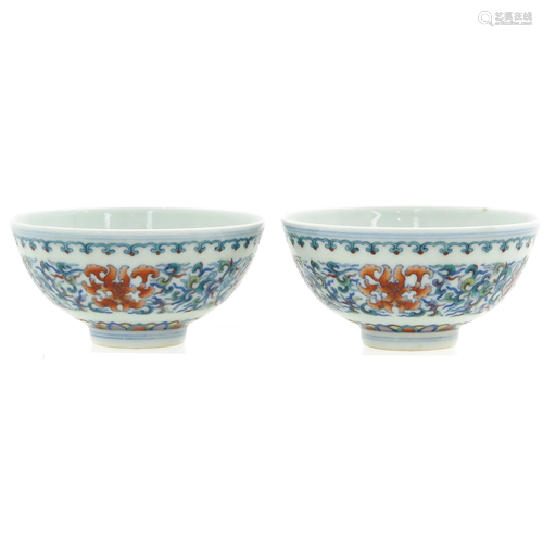 Two Doucai Decor Bowls