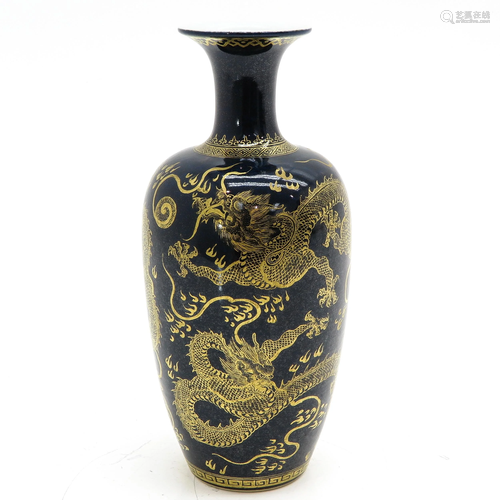 A Cobalt and Gilt Vase