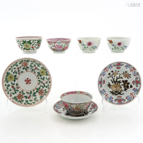 A Collection of Cups and Saucers