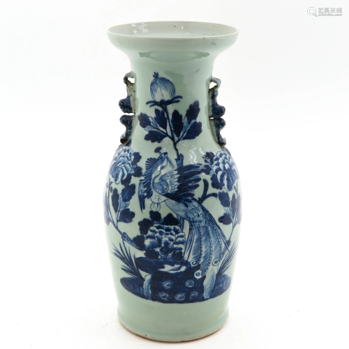 A Celadon and Blue Decor Vase