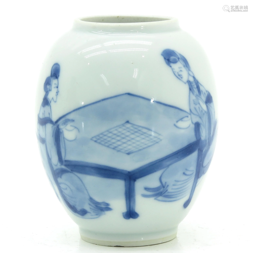 A Small Blue and White Vase