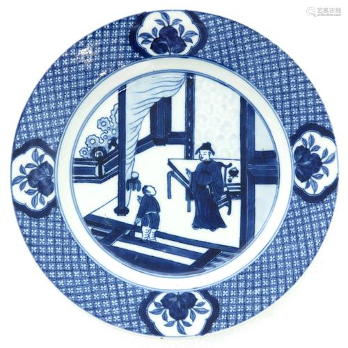 A Blue and White Plate