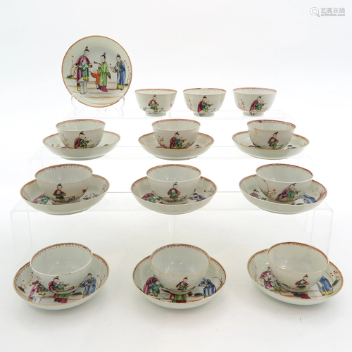 A Collection of Cups and Saucers