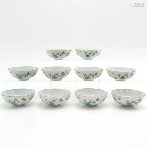 A Large Collection of 10 Bowls