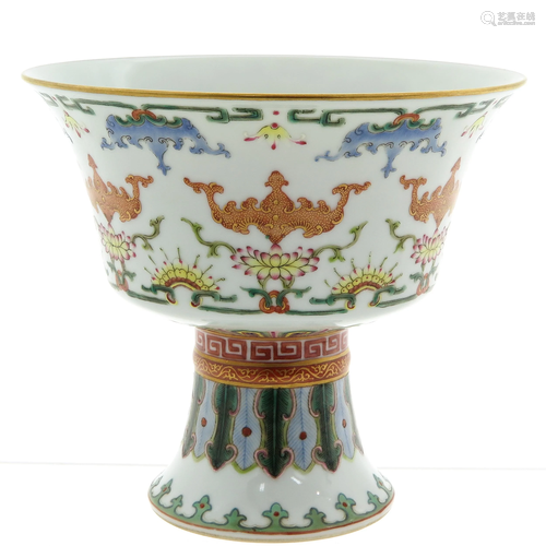 A Polychrome Decor Stem Cup