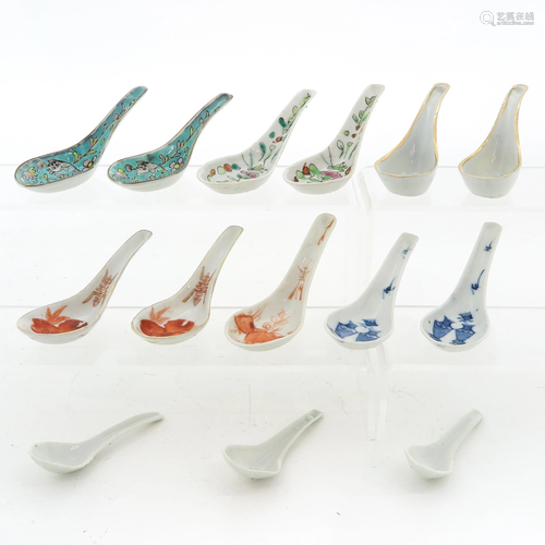 A Collection of 14 Spoons