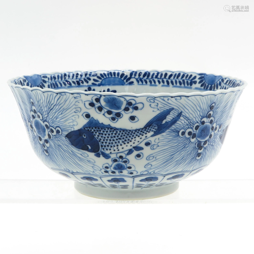 A Blue and White Decor Bowl