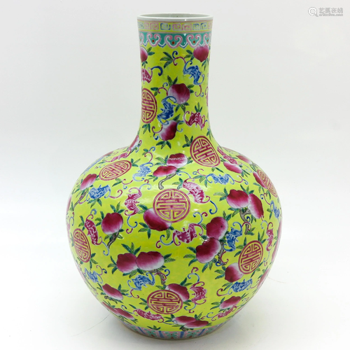 A Large Famile Jaune Decor Vase