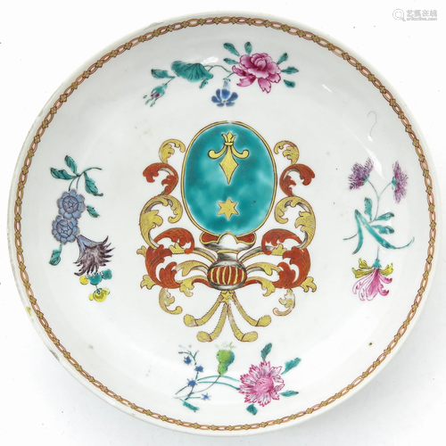 A Polychrome Armorial Plate