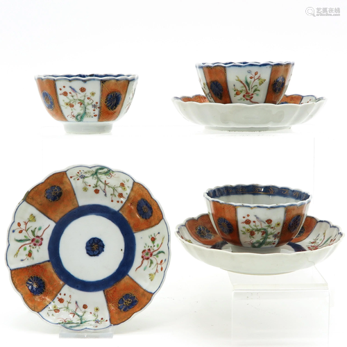 A Set of 3 Cups and Saucers