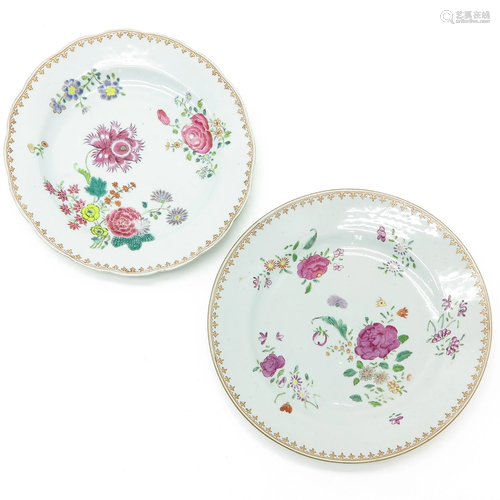 Two Famille Rose Plates