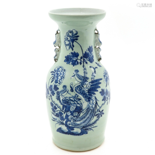 A Celadon and Blue Decor Vase