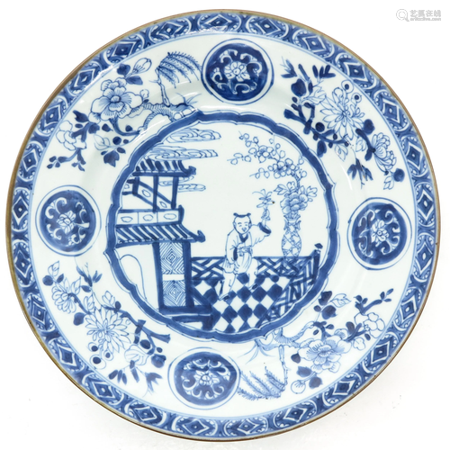 A Blue and White Decor Plate