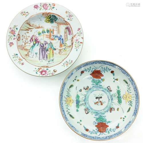 Two Polychrome Decor Plates