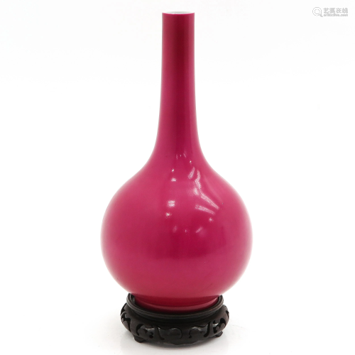 A Ruby Glazed Bottle Vase
