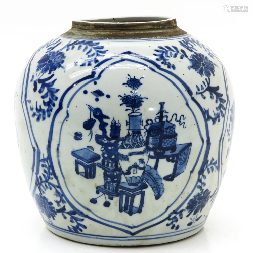A Blue and White GInger Jar