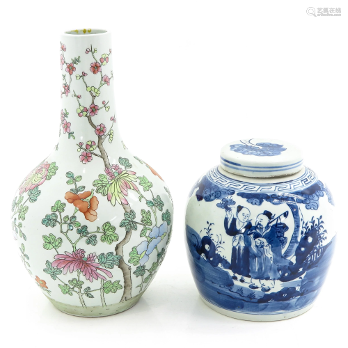 A Ginger Jar and Bottle Vase