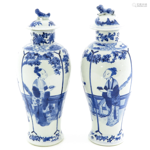 A Pair of Garniture Vases