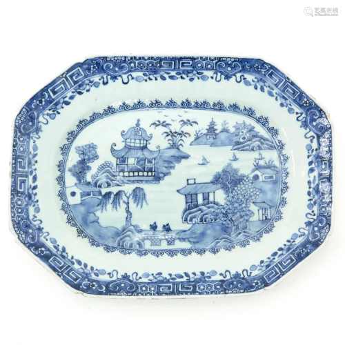 A Blue and White Serving Platter