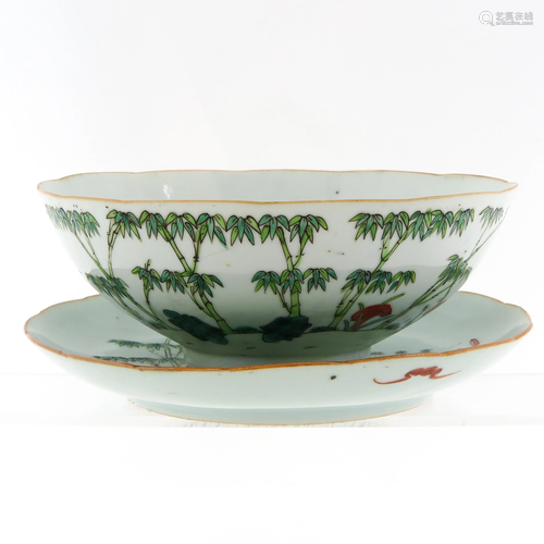 A Polychrome Decor Bowl and Dish