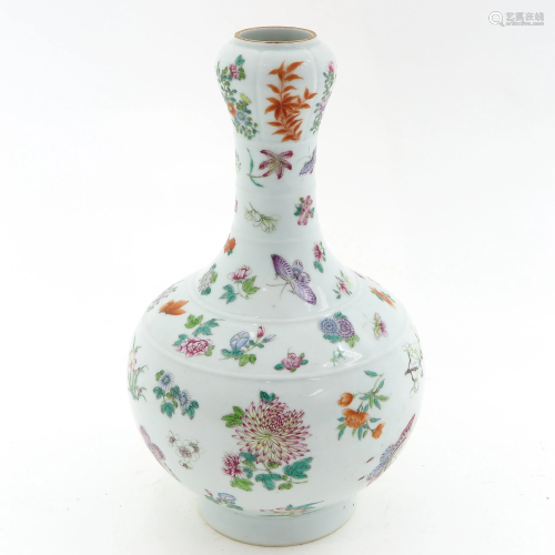 A Famille Rose Butterfly Vase