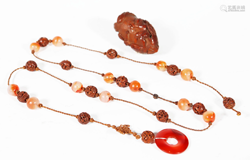 Chinese Agate & Carved Nut Beads,Sailor …