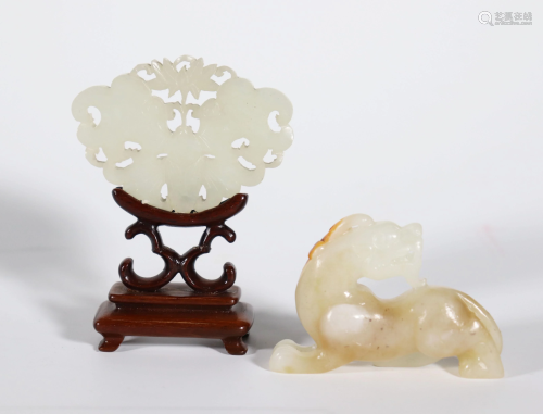 2 Chinese Antique Carved White Jades