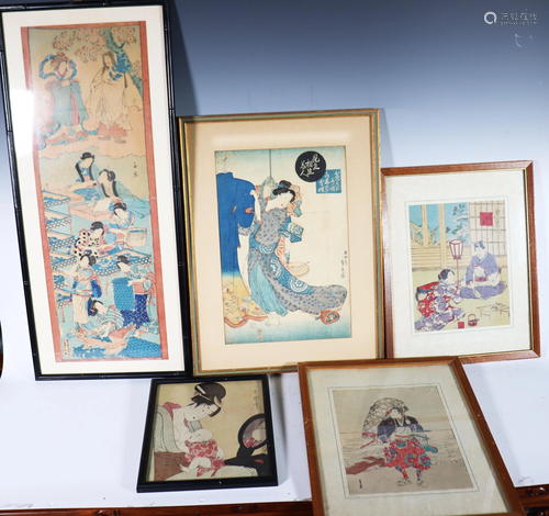 5 Japanese Woodblock Prints, Utamar…