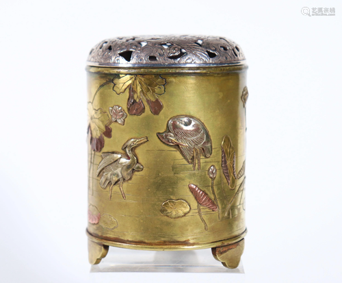 Mixed Metals 19 C Japanese Censer