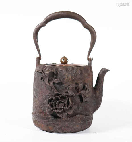 Japanese 19 C Cast Iron Tetsubin Teapot