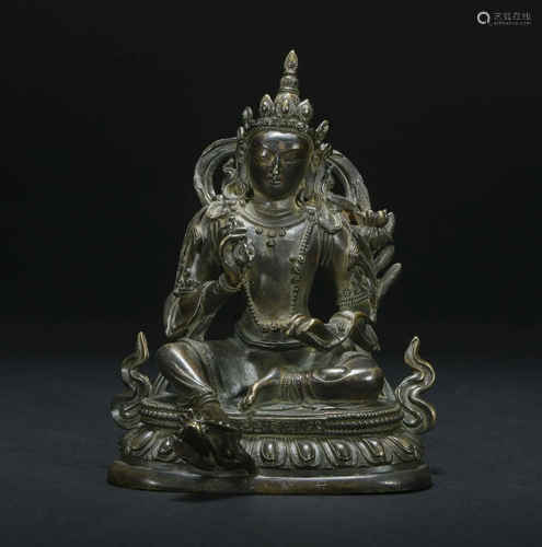 Chinese Qianlong Bronze Seated Buddha