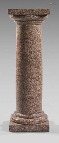 Cylindrical granite column. Square top and base. H…