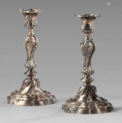 Pair of torches in silver plated bronze, was with …