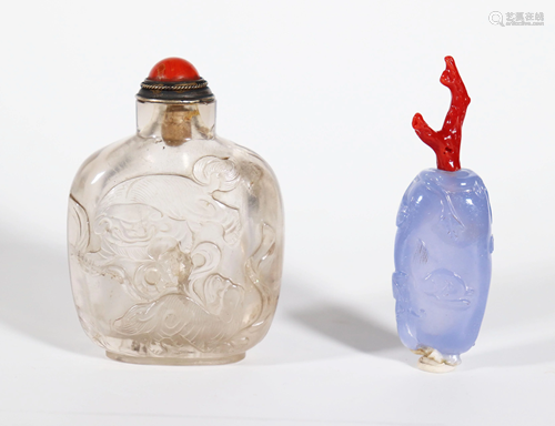 Chinese 19 C Quartz Crystal Snuff Bottles