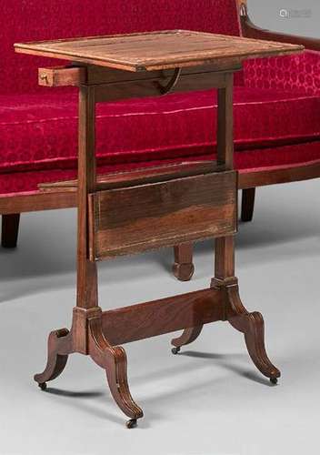 Small rosewood side table inlaid with brass and iv…