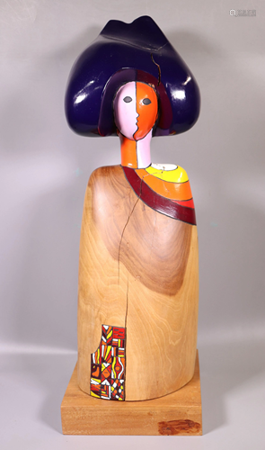 Antonio Prats Ventos signed Polychrome Wood …