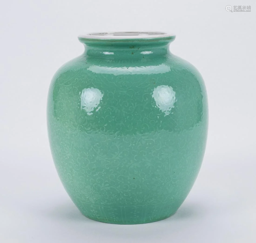 Chinese Pale Green Slip Porcelain Vase