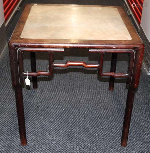 Chinese 19 C Sq Hard Wood Marble Top G…