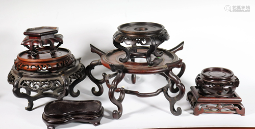 8 Good Antique Chinese Hard Wood Stands