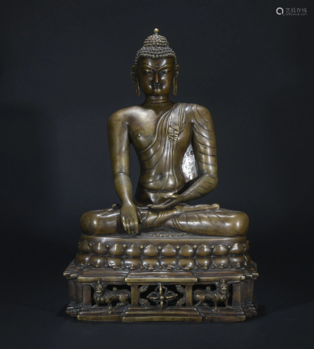 Tibetan Qing Himalayan Bronze Seated …