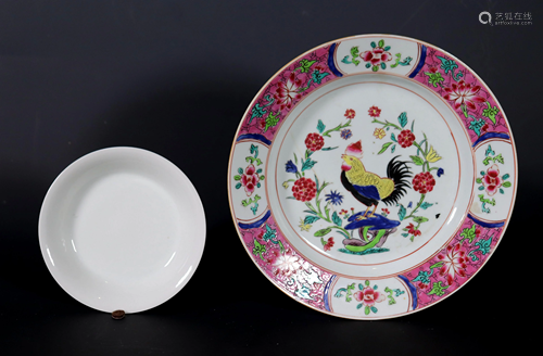 2 Chinese Porcelains; Famille Rose & Kangxi Mark