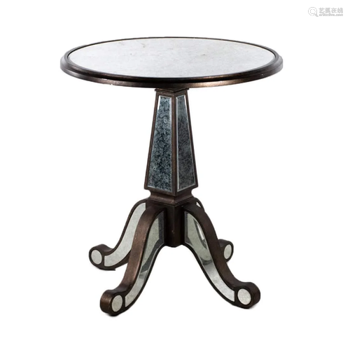 Faux Metal Mirrored Table by Uttermost