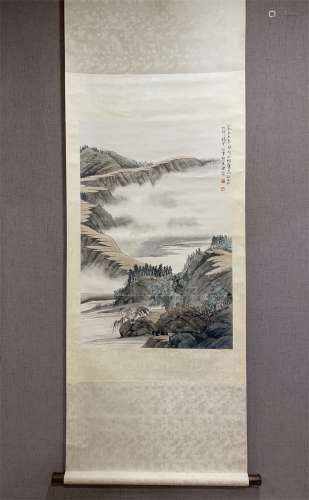 A Chinese Scroll Painting, He Tianjian Mark